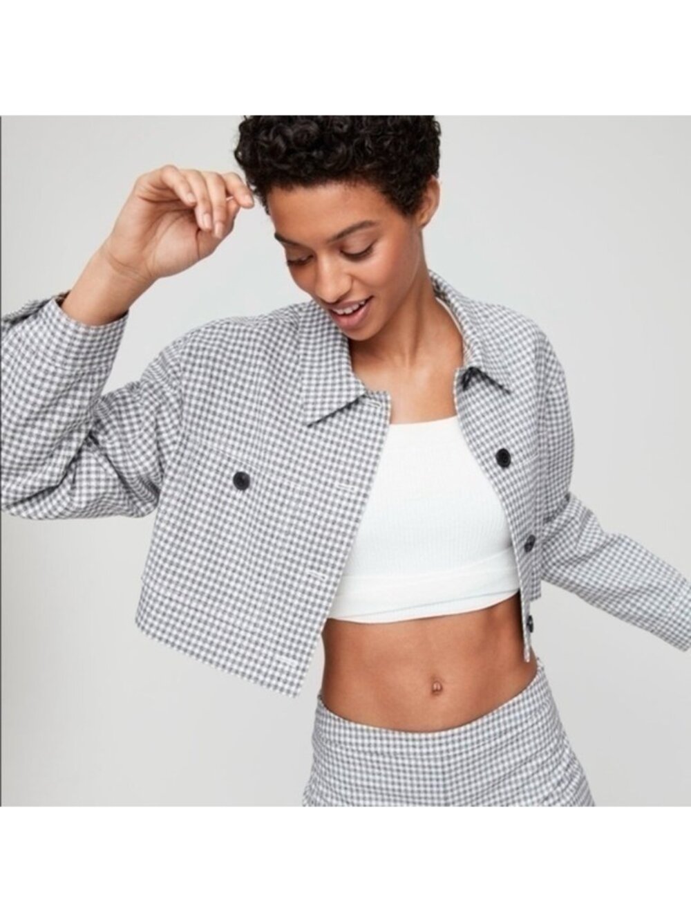 Wilfred Ourson Little Cropped Jacket Gingham XS Aritzia #71698